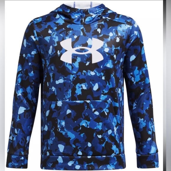 Under Armour Other - Under Armour Boys Fleece Logo Hoodie — YLG (Large), Blue Camo All-Over Print